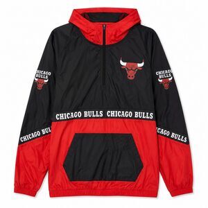 Vintage Pro Player Chicago Bulls Jacket Mens XL Half Zip Hooded Windbreaker Gorp